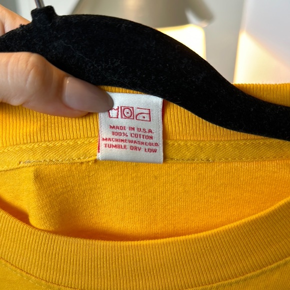 Sporty & Rich Yellow Crew Neck Short Sleeve T-Shirt - Picture 5 of 5